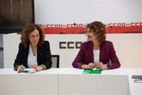 Montero se compromete ante CCOO-A a "trabajar codo con codo" con sindicatos por un "crecimiento compartido" tras el 17M