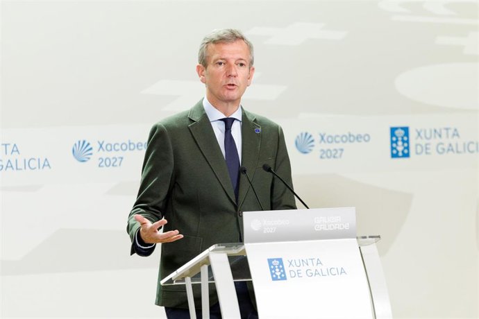 El presidente en la rueda de prensa posterior al Consello.
