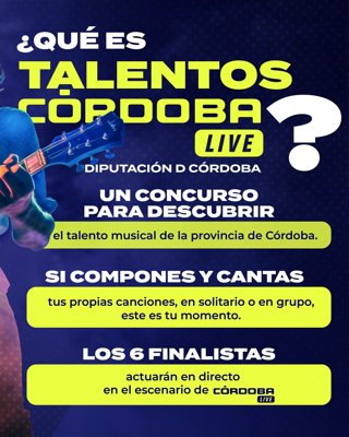 Cartel del concurso 'Talentos Córdoba Live Diputación de Córdoba'.
