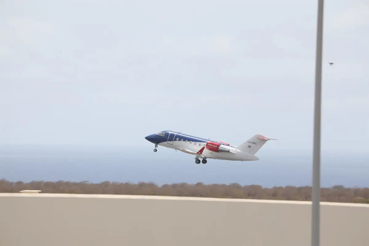 Imagen de archivo de un avión en la evacuación de los pasajeros sospechosos de hantavirus