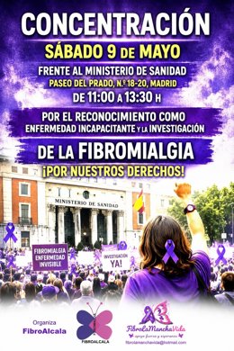 Archivo - Asociaciones nacionales de fibromialgia se concentra este sábado frente al Ministerio de Sanidad