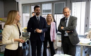 El conseller de Justicia y Calidad Democrática, Ramon Espadaler, durante una visita al Tribunal de Instancia de Balaguer (Lleida) este viernes