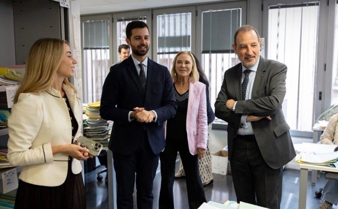 El conseller de Justicia y Calidad Democrática, Ramon Espadaler, durante una visita al Tribunal de Instancia de Balaguer (Lleida) este viernes