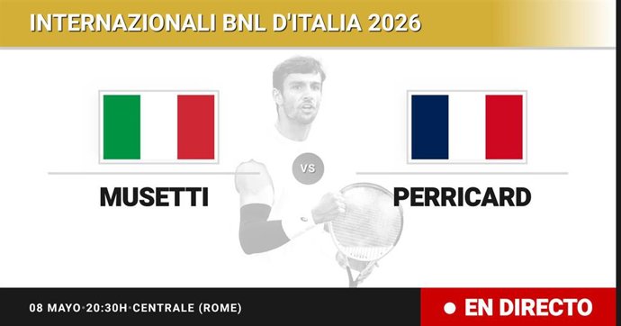 Lorenzo Musetti - Giovanni Mpetshi Perricard: resumen y estadísticas del partido de Treintaidosavos de final de Internazionali BNL d'Italia
