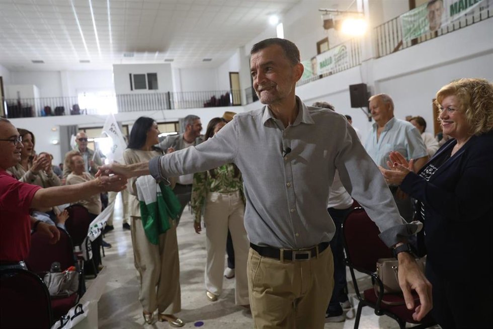 El candidato de la coalición Por Andalucía a la Presidencia de la Junta de Andalucía, Antonio Maíllo, en un acto de campaña en una imagen de archivo.