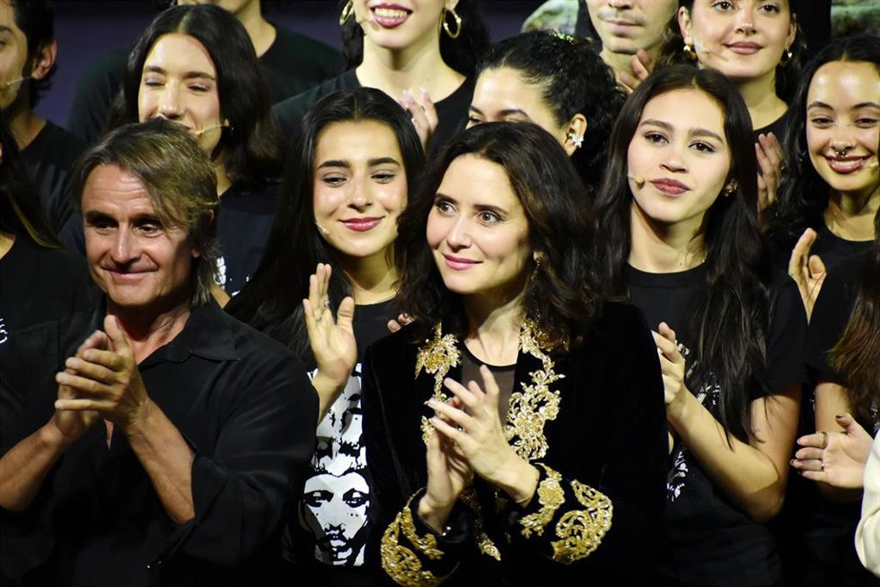 Spanish Composer and Music Producer, Ignacio de la Macarena Cano Andres  known as Nacho Cano and the President of the Community of Madrid, Isabel Diaz Ayuso.