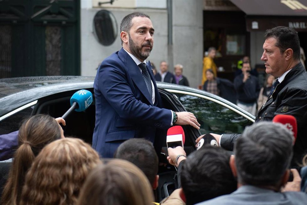 El empresario Víctor de Aldama a su llegada al juicio del Tribunal Supremo, a 29 de abril de 2026, en Madrid (España).