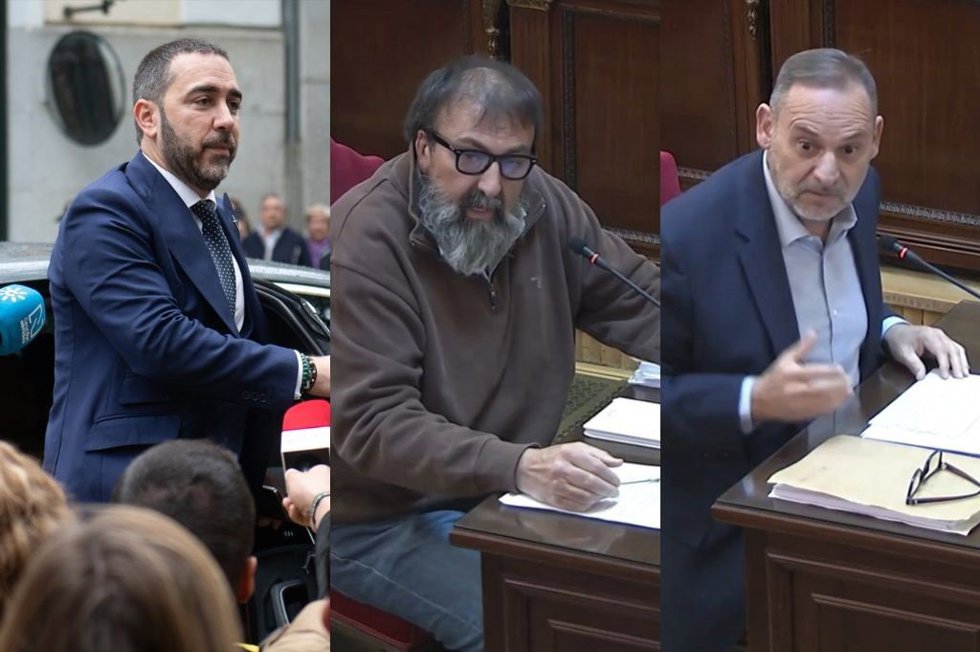 El empresario Víctor Aldama, el exasesor Koldo García y el exministro José Luis Ábalos (de izquierda a derecha de la imagen)