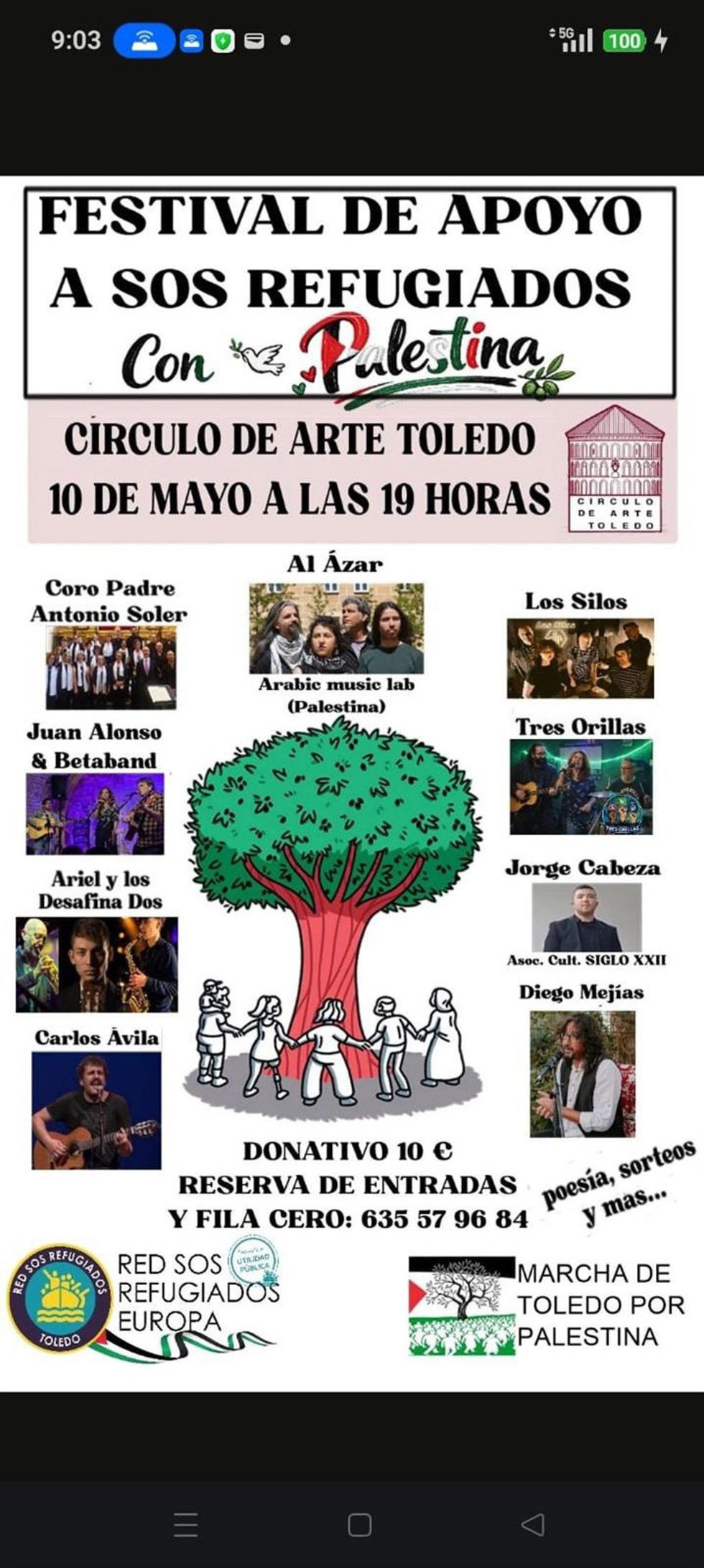 Cartel del Festival de Apoyo a SOS Refugiados.