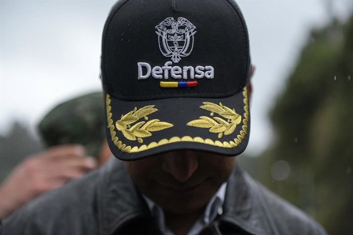 18 de abril de 2026, Ipiales, Nariño, Colômbia: O ministro da Defesa da Colômbia, Pedro Sánchez, durante sua visita à fronteira com o Equador, em meio a tensões tarifárias entre os dois governos, em Ipiales, Colômbia, em 18 de abril de 2026.