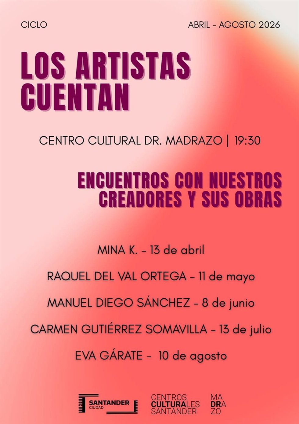 El ciclo 'Los artistas cuentan' de Santander continúa este lunes con la creadora Raquel del Val