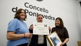 El periodista José Precedo recibe el XXII Premio Xornalistas de Liberdade de Prensa en Pontevedra, a 9 de mayo de 2026.
