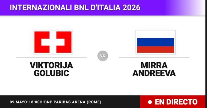 Viktorija Golubic - Mirra Andreeva: resumen y estadísticas del partido de Dieciseisavos de final de Internazionali BNL d'Italia