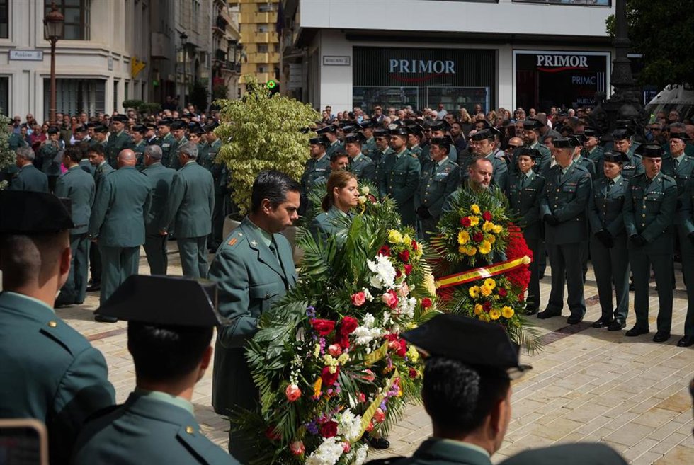 Funeral de los dos guardia civiles fallecidos en acto de servicio este viernes en Huelva.