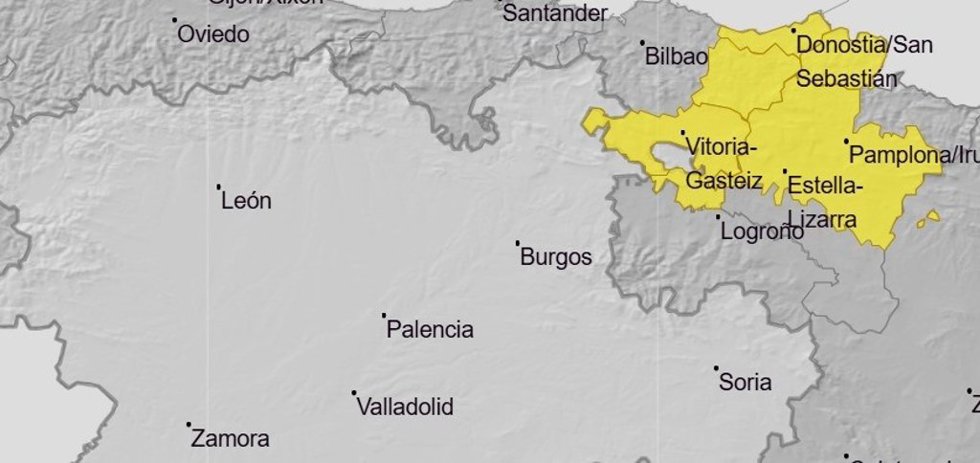 Avisos por lluvias y tormentas este domingo en Treviño (Burgos)