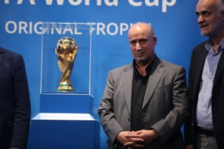 Archivo - September 1, 2022, Tehran, Tehran, Iran: Iran's Football Federation President Mehdi Taj, take part during a ceremony to unveil the FIFA World Cup Trophy at a hall in Milad Tower complex, in Tehran, Iran, 01 September 2022 as part of the global t