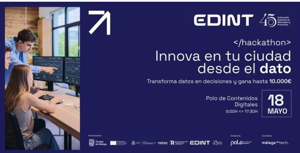 Cartel del del 'Hackathon Data Challenge-Innova en tu ciudad desde el dato'.