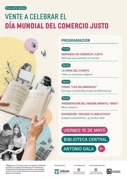 La Cooperativa Ideas y la Red Municipal de Bibliotecas de Córdoba celebrarán el viernes 15 de mayo el Día Mundial del Comercio Justo una jornada festiva y reivindicativa.