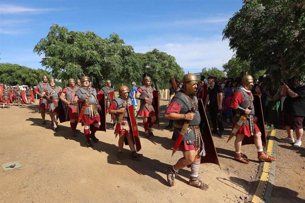Archivo - Primera carrera de cuádrigas en el Circo Romano de Mérida, a 22 de mayo de 2025, en Mérida, Badajoz, Extremadura (España).