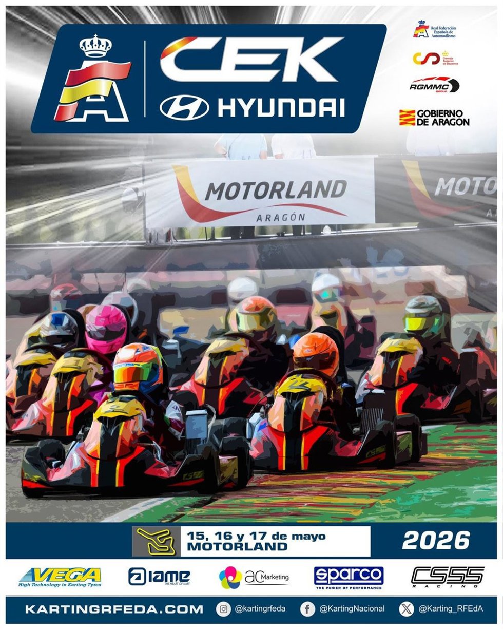 Cartel del Campeonato de España de Karting CEK Hyundai.