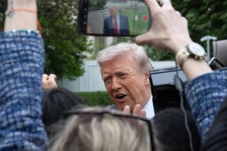 May 8, 2026, Washington, Dc, United States: U.S. President Donald Trump speaks to the media as he walks to board Marine One on the South Lawn of the White House in Washington, DC, USA, 08 May 2026. Trump is traveling to Sterling, Virginia, to attend a LIV