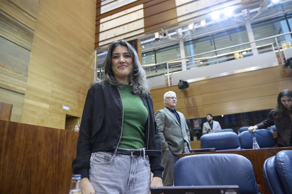 Archivo - La portavoz de Más Madrid en la Asamblea de Madrid, Manuela Bergerot,, durante el pleno de la Asamblea de Madrid, a 19 de febrero de 2026, en Madrid (España). Ayuso ha solicitado su propia comparecencia ante el Pleno de la Asamblea de Madrid par