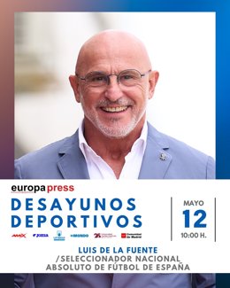 El seleccionador nacional de fútbol, Luis de la Fuente, analizará este martes las opciones de España en el Mundial de Estados Unidos, México y Canadá en los Desayunos Deportivos de Europa Press.