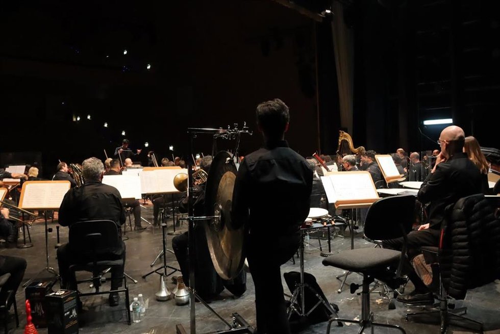 Músicos de la Sinfónica en un concierto para escolares.
