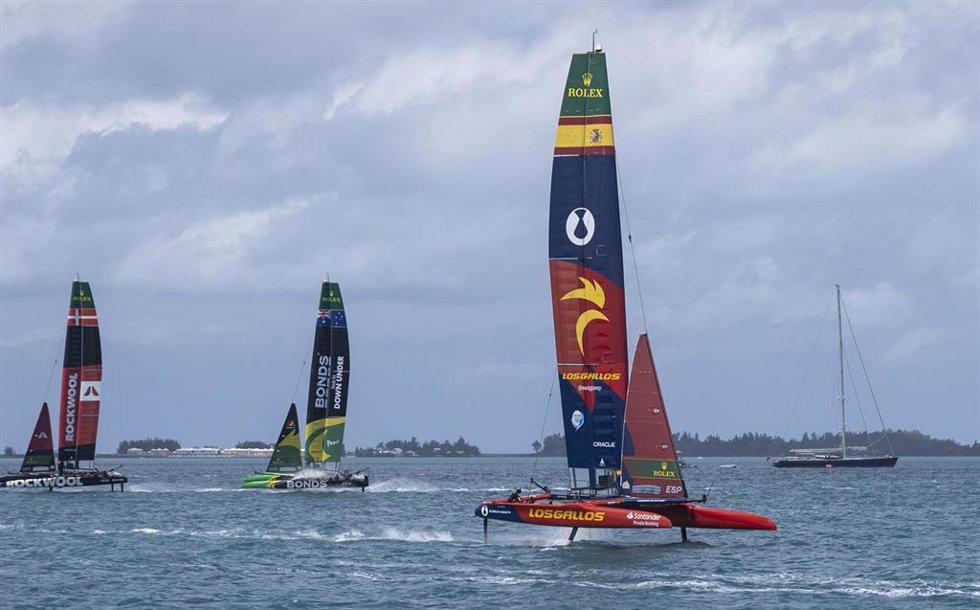 El equipo español durante la prueba de Bermuda de la Temporada 6 de la SailGP