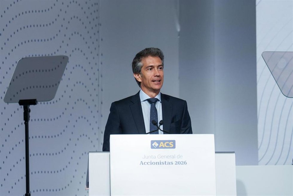 El consejero delegado Juan Santamaría Cases durante la junta de accionistas de ACS, en Ifema Madrid, a 8 de mayo de 2026, en Madrid
