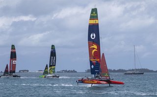 El equipo español durante la prueba de Bermuda de la Temporada 6 de la SailGP