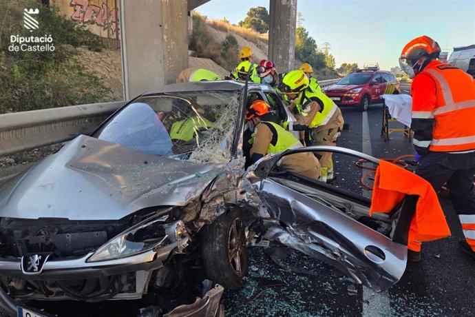 Accidente en la N-340, en Almassora