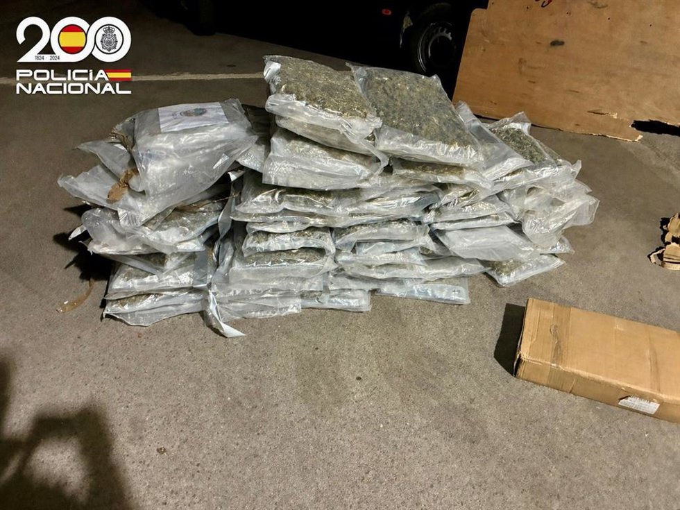 Los 62 paquetes de marihuana intervenidos