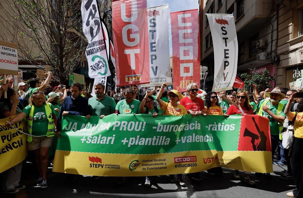 Manifestación en la primera jornada de la huelga educativa.