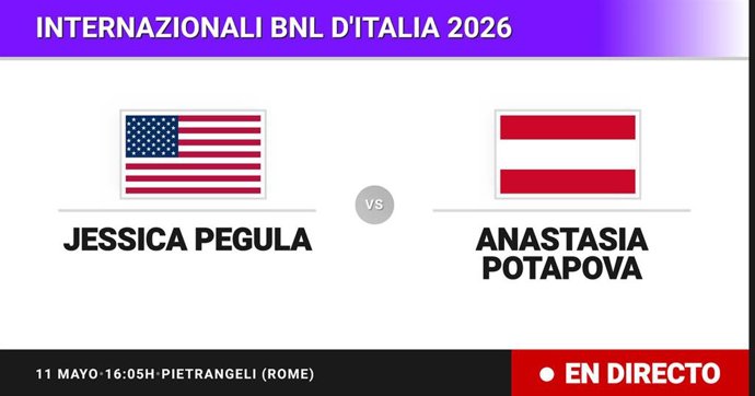 Jessica Pegula - Anastasia Potapova: resumen y estadísticas del partido de Octavos de final de Internazionali BNL d'Italia