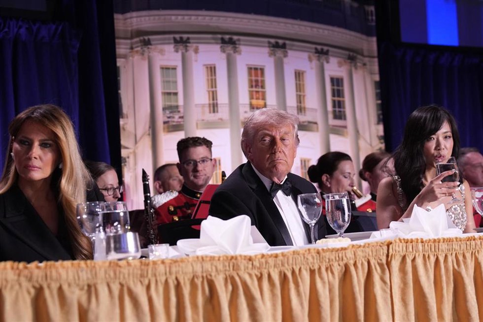 Donald y Melania Trump durante la Cena de Corresponsales de la Casa Blanca