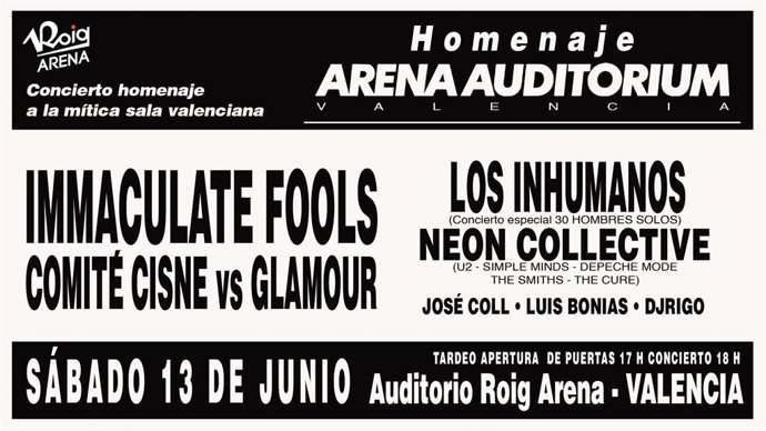 El Roig Arena acollirà el 13 de juny l'homenatge al mític espai Arena Auditorium
