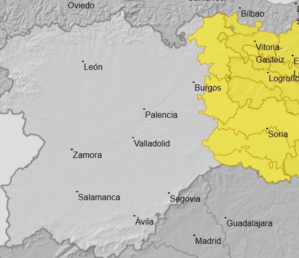 Avisos de la Aemet en Castilla y León para el 12 de mayo de 2026.