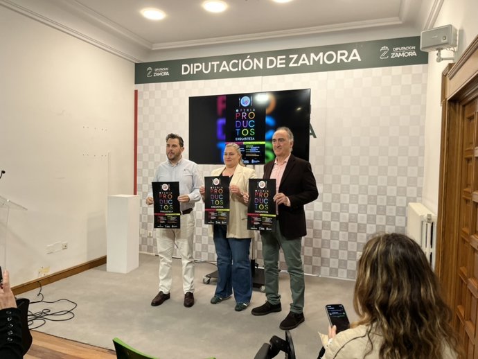 Lorena Alonso, Víctor López de la Parte y Pablo Pérez, en la presentación de Exquisiteza.