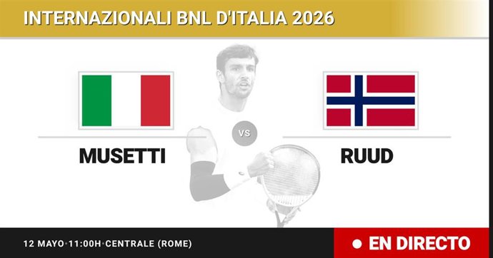 Lorenzo Musetti - Casper Ruud: resumen y estadísticas del partido de Octavos de final de Internazionali BNL d'Italia
