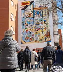 Archivo - Presentación de la inauguración del mural por el I Día Oficial de Francisco Ibáñez, a 14 de marzo de 2025, en Madrid (España). En homenaje al nacimiento del dibujante Francisco Ibáñez, el barrio de Carabanchel acoge la celebración del primer 'Dí