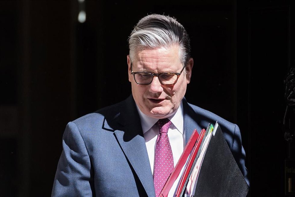 El primer ministro británico, Keir Starmer, a su salida de Downing Street.