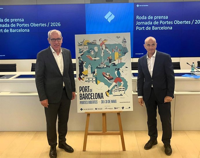 El presidente del Puerto de Barcelona, José Alberto Carbonell, y el director del Port Vell, David Pino