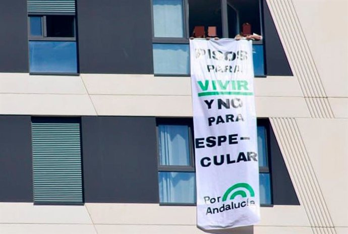Acción de denuncia de Por Andalucía sobre vivienda