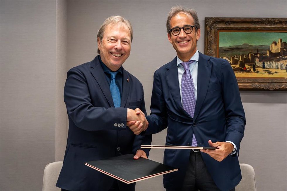 El presidente de Cámara, Josep Santacreu, y el presidente de Fira de Barcelona, Pau Relat