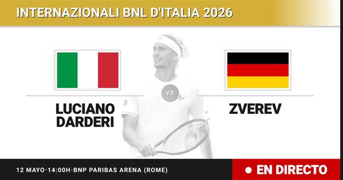 Luciano Darderi - Alexander Zverev: resumen y estadísticas del partido de Octavos de final de Internazionali BNL d'Italia