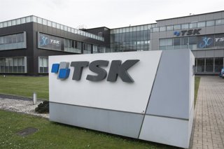 Archivo - Fachada de la empresa TSK, a 13 de febrero de 2025, en Gijón, Asturias (España).