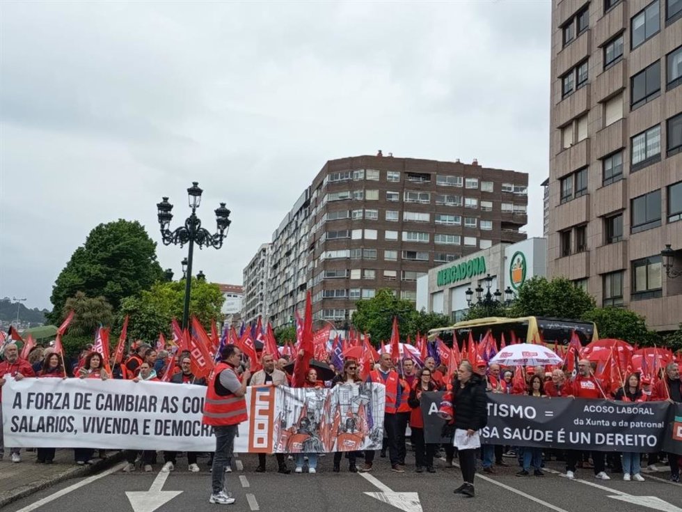 Concentración de CCOO en Vigo.