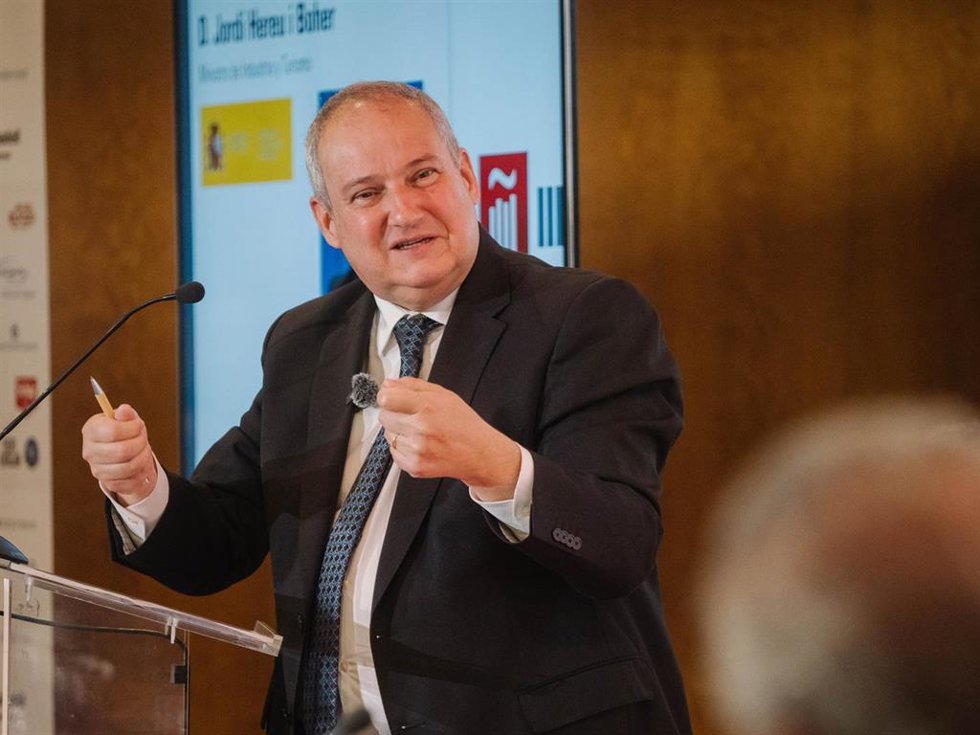 El ministro de Industria y Turismo, durante su intervención en la Asamblea General de Hostelería de España, celebrada en Madrid.