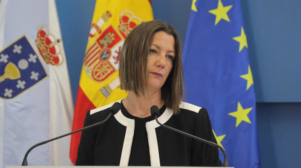 La viceportavoz parlamentaria del PSdeG, Lara Méndez, en rueda de prensa
